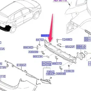 Zniżka Belka zderzaka tylnego 2012 2016 KIA