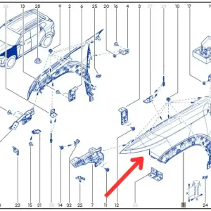 Do wyczerpania zapasów Błotnik przedni lewy DACIA DUSTER III, BIGSTER
