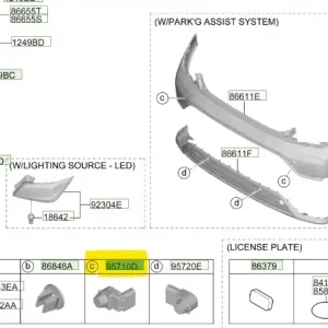 Premium Czujnik parkowania Hyundai Kona (2021 ) OE - wyprzedaż