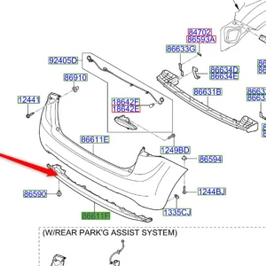 Niska cena Dokładka dolna zderzaka tylnego 2009 2011