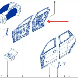Drzwi prawe tylne DACIA DUSTER III Dostępne od ręki