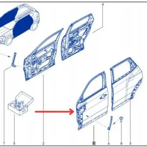 Wysoka jakość Drzwi lewe przednie (kierowcy) DACIA DUSTER III