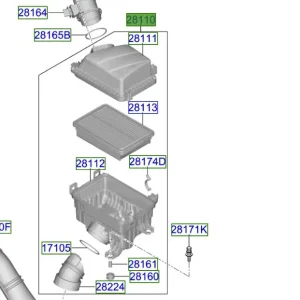 Bezpieczne zakupy Filtr powietrza kompletny /CD/ TCI Kia ProCeed