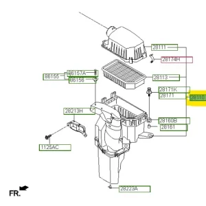 Łatwy zwrot Filtr powietrza kompletny Hyundai IX20
