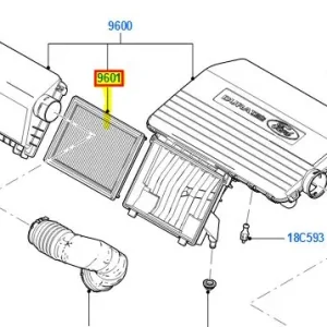 Łatwy zwrot Filtr powietrza fusion/fiesta FORD