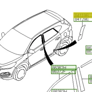 Darmowy zwrot Folia antyodpryskowa drzwi tylnych lewa Hyundai Tucson (2015-2018)