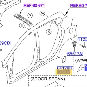 Kup online Folia ochronna progu lewy tył KIA Ceed (2012-2018) - wyprzedaż