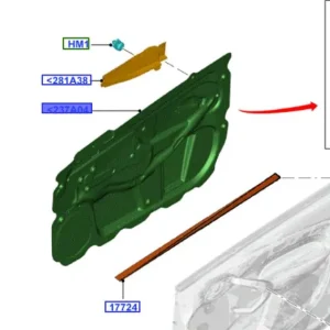 Folia wewnętrzna drzwi prawy przód Ford KA 2008 2016 - wyprzedaż Popularny