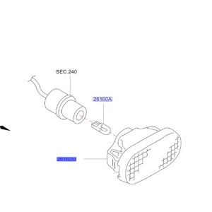 Łatwy zwrot Kierunkowskaz w błotniku nissan - wyprzedaż