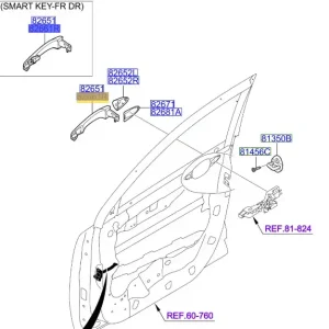 Klamka drzwi prawy przód KIA Sportage (2010-2015) - wyprzedaż Kup online