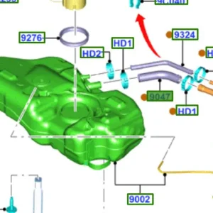 Hit sprzedaży Przewód wąż elastyczny zbiornika paliwa Ford Fiesta 2008 - wyprzedaż