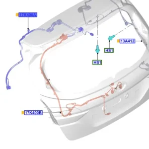 Przewód wiązka klapy tylnej kamery cofania Ford Fiesta 2017 - wyprzedaż Łatwy zwrot