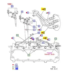 Łatwy zwrot Przewód wiązka wtryskiwacza transit 9001
