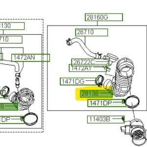 Najlepsza cena Przewód wlotu powietrza Hyundai I30 (2007) OE - wyprzedaż