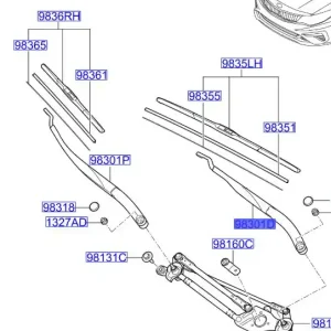 Ramie wycieraczki lewy przód optima 20182019 KIA - wyprzedaż Promocja
