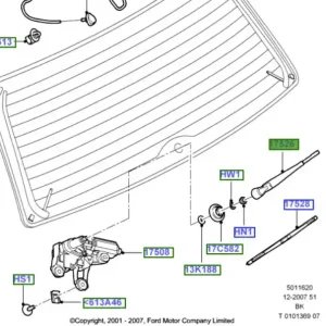 Ramię wycieraczki szyby tylnej Ford Fiesta Fusion 01 12 - wyprzedaż Darmowy zwrot