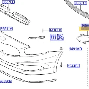 Ramka lampy przeciwmgielnej prawy przód KIA Ceed (2012-2015) - wyprzedaż Ograniczona ilość