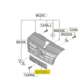 Ramka przedniej tablicy rejestracyjnej Hyundai Tucson (2022) Darmowa dostawa
