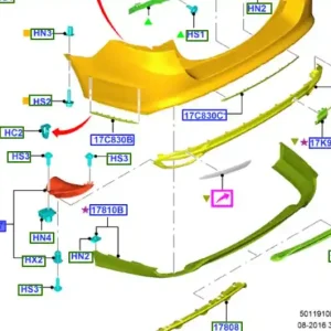 Wyjątkowa oferta Ramka wydechu tylna prawa mondeo 20142022 FORD