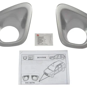 Ramki osłony nakładki halogenów srebrne DACIA DUSTER I 1 ASO OE Nie przegap