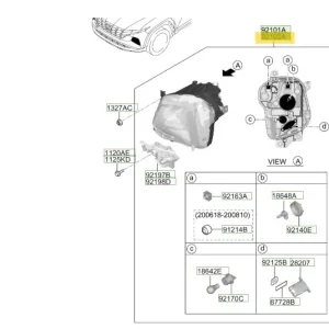 Obniżka ceny Reflektor prawa strona Hyundai Tucson (2022)