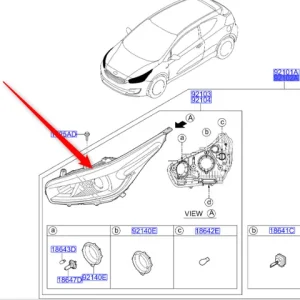 Reflektor przedni prawy 2012 2018 KIA Tani