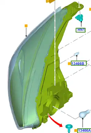 Reflektor przedni prawy focus MK3 FORD Tylko dziś