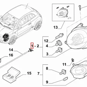 Szybka dostawa Reflektor strona prawa Fiat 500 - wyprzedaż