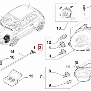 Reflektor strona prawa przedni Fiat 500 - wyprzedaż Nie przegap