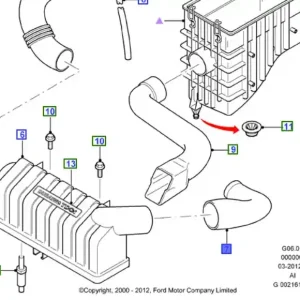 Rabat Rura filtra powietrza transit 20002006 FORD