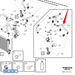 Premium Rura wąż chłodnicy XC90 S90 V90 XC60 V60 Volvo