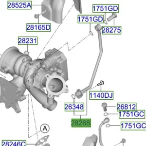 Dostępne od ręki Rurka wodna turbosprężarki Kia ProCeed 20-25