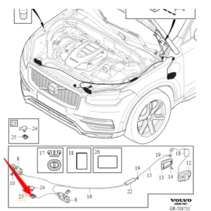 Hit sprzedaży Rygiel zamek maski XC90 2016Volvo