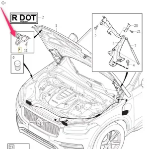 Rygiel zamek prawy maski pokrywy silnika XC90 Volvo Hit cenowy