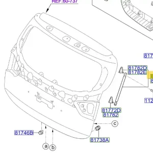 Promocja Siłownik klapy bagażnika lewy KIA Carens (2012-2018) - wyprzedaż