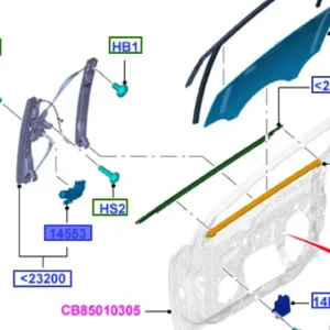 Silniczek podnoszenia szyby drzwi lewy przód Popularny