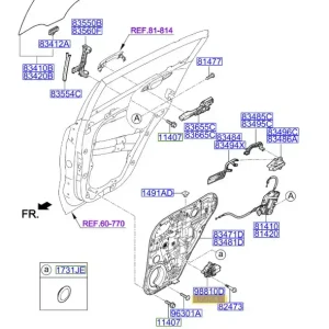 Silnik podnośnika szyby drzwi tylnych KIA Sportage (2015-2022) - wyprzedaż Nowy