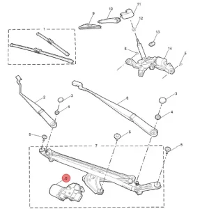 Premium Silnik wycieraczek przód mg
