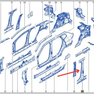 Do wyczerpania zapasów Słupek lewy środkowy (B) DACIA DUSTER III