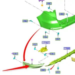 Popularny Sportowy zderzak tylny lewa strona S-MAX 2105FORD