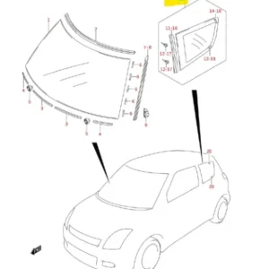 Cena promocyjna Szyba boczna tył prawa Suzuki Swift - wyprzedaż