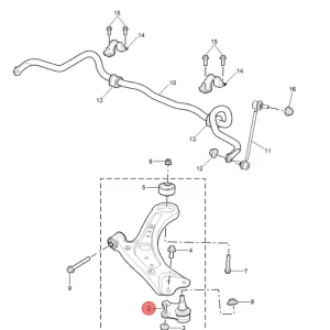Okazja Sworzeń wahacza lewy mg 3