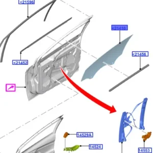 Popularny Szyba drzwi przednich lewych focus 20142019 FORD