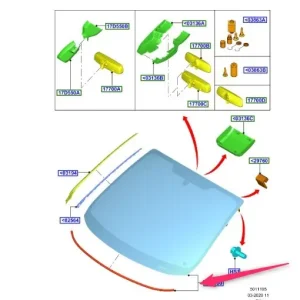 Dostępne od ręki Szyba przednia czołowa fiesta 20082019 FORD