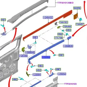 Taniej Szyna drzwi przesuwnych prawych custom 2012FORD