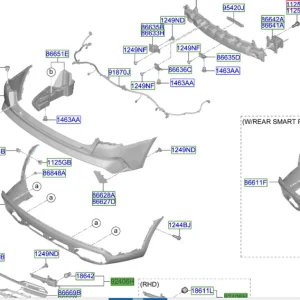 Ślizg wspornik prawy zderzaka tylnego Kia Sorento Hybrid 20-23 Ostatnie sztuki