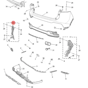 Rabat Ślizg zderzaka lewy tył mg hs 2024