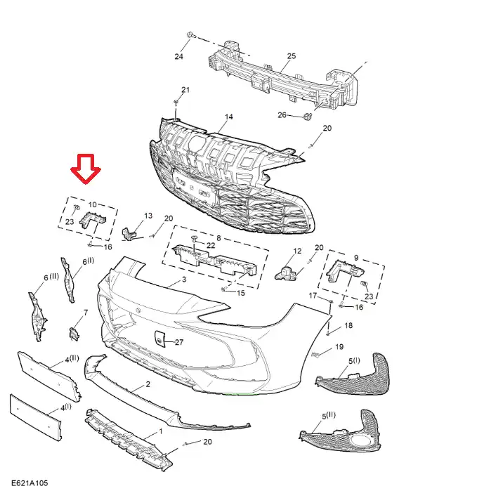 Ślizg zderzaka prawy przód MG3 Nowość