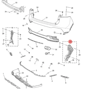 Ślizg zderzaka prawy tył mg hs 2024 Oferta limitowana