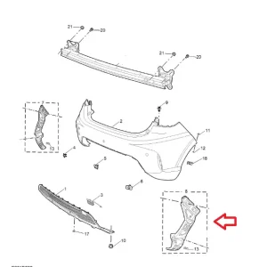 Nowy Ślizg zderzaka prawy tył MG3